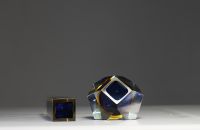 Flavio POLI (1900-1984) Ensemble d'un vase et un vide poche Sommerso en verre multicouche, Murano, vers 1960-70.