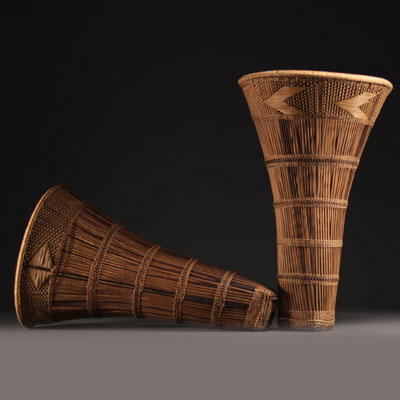 Set of two Songé basketworks, early 20th century.