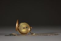 Pateck Genève - Montre à gousset en or jaune 18k, cylindre 10 rubis, capot interne en laiton, pour un poids total de 78gr.