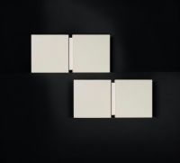 Christophe GEVERS (1928 - 2007) Pair of Square 2G wall lights in white lacquered metal.