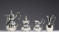 Solid silver coffee service, Belgian hallmarks, 19th century.