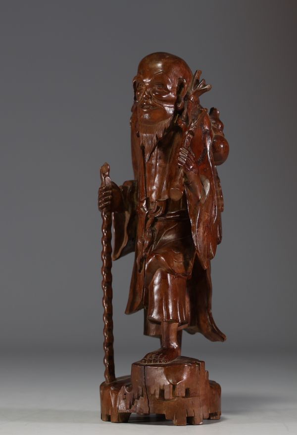China - Sage, boxwood sculpture, 19th century.