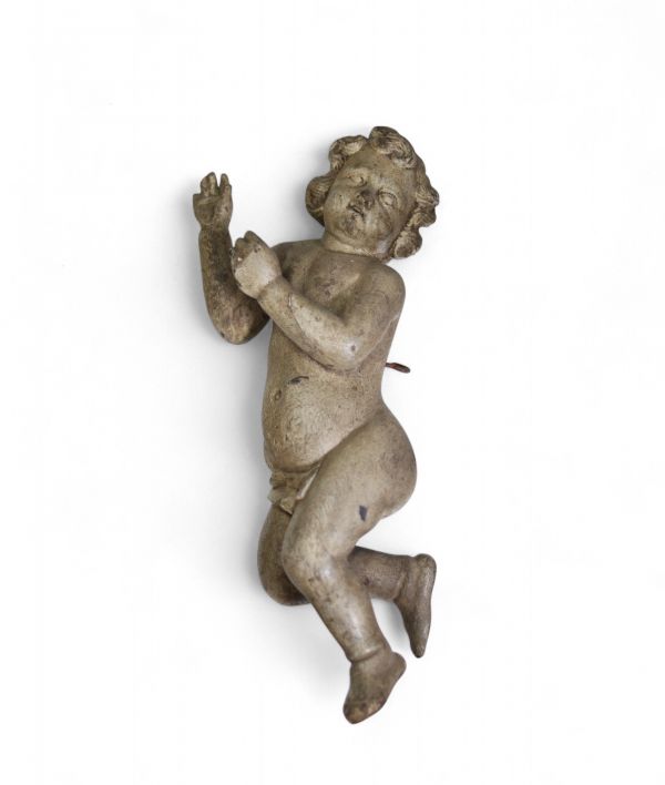 Ange en bois polychromé.Epoque XVIIIème.