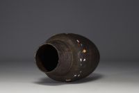 Asia - Iron and cloisonné enamel vase.