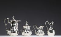 Solid silver coffee service, Belgian hallmarks, 19th century.