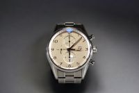 TAG Heuer - Men's Carrera Chronograph calibre 1887 automatic, 43mm case and steel bracelet, August 2013.