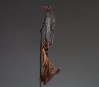 Afrique RDC - Masque Lega « Lukwakongo » en bois sculpté et raphia, Congo RDC.