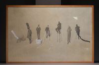 Gottfried WIEGAND (1926-2005) Surrealist scene, pencil and gouache drawing.