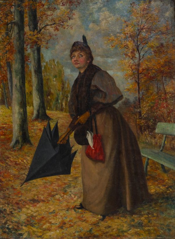 Emiel Jan VAN CAUWELAERT (1860-1907) ‘Before the rain’ Oil on canvas, signed.