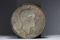 Henri (Hendrik) LANNOYE (1946-2006) ‘Profile of Grand Duchess Charlotte’ Bronze plaque.