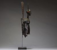 Afrique - Imposant masque « Ntomo » Bamana / Bamabara à 6 cornes, Mali, 1ère moitié XXème.
