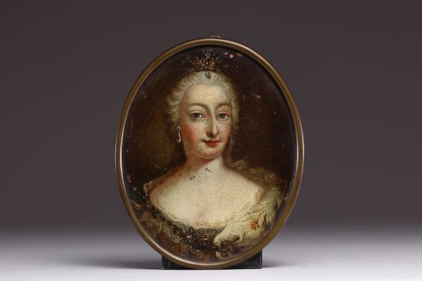 Portrait of ‘Maria Theresa of Austria, Empress’ Oil on copper, 18th century.