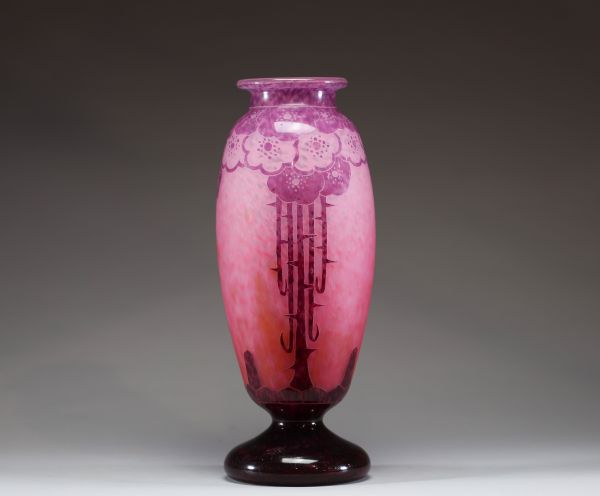 Le Verre Français - Vase gravé à l'acide  