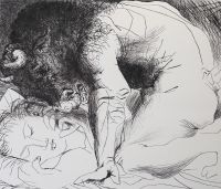 Pablo PICASSO (1881-1973) ‘Minotaure caressing a sleeper’ Drypoint engraving from the Vollard suite, 1933