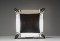 Lino SABATTINI (XX) - Silver-plated metal dish, Italy, circa 1980, signed.