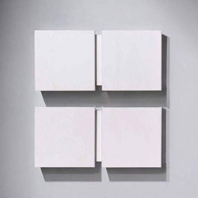 Christophe GEVERS (1928 - 2007) Pair of Square 2G wall lights in white lacquered metal.