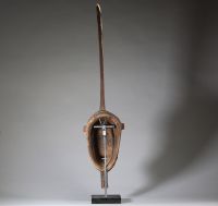 Afrique - Imposant masque Mossi / Winiama en bois sculpté polychrome, Burkina Faso.