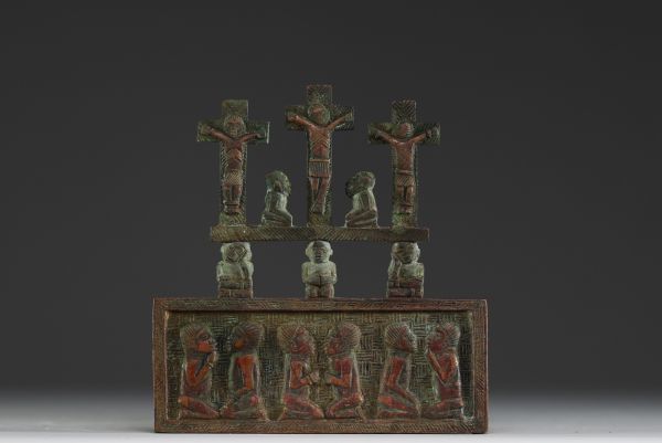 Africa DRC - Bakongo, Nkangi cross in copper alloy.