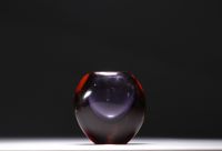 Flavio POLI (1900-1984) Vase en verre nuancé violet rouge et brun, travail italien exécuté par Seguso Vetri à Murano vers 1955/60.