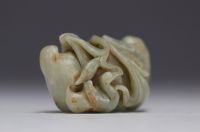 Chine - Canard en Jade sculpté, XVIIIe siècle.