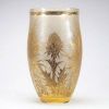 Élégant vase Art Nouveau en verre dégagé à l’acide, orné de chardons dorés – vers 1900