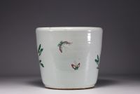 China - Imposing famille rose porcelain jardinière decorated with peonies and butterflies, Qing dynasty, 19th century.