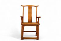 Chine - Chaise de dignitaire en bois exotique, assise cannée, dynastie Qing.