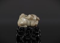 China - Carved jade buffalo, Ming period.