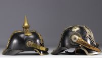 Allemagne - Ensemble de deux casques à pointe d'infanterie, modèle 1887.
