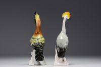 Manufacture Karl ENS - SAXE - Volatiles en porcelaine émaillée polychrome