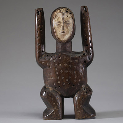 Afrique RDC - Intéressante figure du Bwami Lega / Warega en bois sculpté, Congo RDC, 1ère moitié XXème.