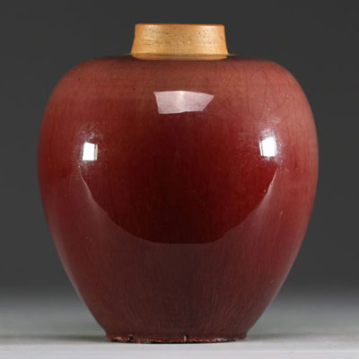 China - Oxblood porcelain vase, Qing dynasty.