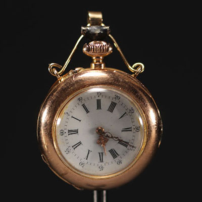 Pocket watch in 18k gold, total weight 26.4 g.