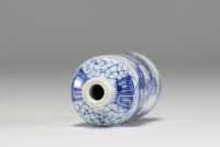 China - A white and blue porcelain snuffbox decorated with children, 19th century.