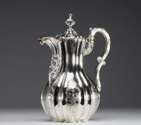Solid silver coffee service, Belgian hallmarks, 19th century.