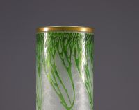 Baccara - Multi-layered glass and gilded roller vase.