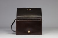 Christian DIOR, sac en crocodile de couleur marron vers 1970.