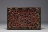 China - An 18th century carved and lacquered wooden scholar's box.