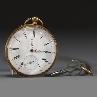 Pateck Genève - Montre à gousset en or jaune 18k, cylindre 10 rubis, capot interne en laiton, pour un poids total de 78gr.