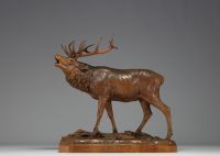 Rare carved stag from the Black Forest, 19th century.