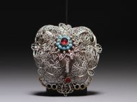 Rare boucle de ceinture ou de cape en argent filigrané, Russie, XVIIIème.