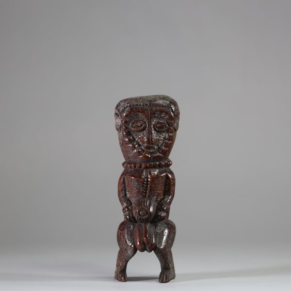 : Statue anthropomorphe Lega / Wabembe, RD Congo, os. Collecté sur site par A.S., St Idesbald, début des années 1950. H : 23 cm