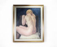 Gaston Haustrate (1878-1949) — Nu féminin de dos, grande huile sur toile, signée et datée