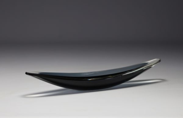 Kaj FRANCK (1911-1989) ‘LANSETTI’ Transparent and grey glass pocket tidy, model KF219 - NUUTAJÄRVI-NOTSJÖ, 1957.