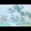 Rodolphe de Saegher (1871-1941) Paysage venteux, pastel sur papier - vers 1900.