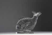 Val Saint Lambert - Rare Art Deco moulded glass poison.