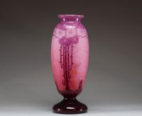 Le Verre Français - Vase gravé à l'acide  