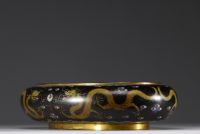 China - Large cloisonné enamel brushwork with dragon decoration, Qing dynasty circa 1900.