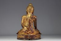 Asia - Gilded bronze Buddha in the position of taking the earth as witness, 19th century.