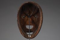 Afrique RDC - Rare masque Lega à double bouche en bois sculpté, 1ère moitié XXème.